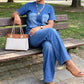💙Set de 2 piese pentru femei: bluză și pantaloni casual din denim – Un stil estival de zi cu zi, fără efort☀️