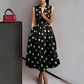 📢📢📢Reducere de 40% !! ⏰🖤 Rochie femei fără mâneci, decolteu V și imprimeu cu buline