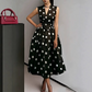 📢📢📢Reducere de 40% !! ⏰🖤 Rochie femei fără mâneci, decolteu V și imprimeu cu buline