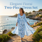 Set elegant de rochie cu imprimeu floral, din două piese, pentru femei