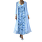 Set elegant de rochie cu imprimeu floral, din două piese, pentru femei