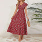 🌸 Rochie femei maxi, decolteu V, imprimeu floral și croială lejeră