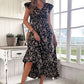 🌸 Rochie femei maxi, decolteu V, imprimeu floral și croială lejeră