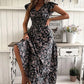🌸 Rochie femei maxi, decolteu V, imprimeu floral și croială lejeră