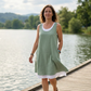Rochie fără mâneci din două piese pentru femei, cu efect de costum