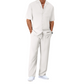 👕 Set casual bărbați 2 piese, cămașă mâneci scurte și pantaloni