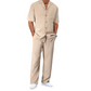 👕 Set casual bărbați 2 piese, cămașă mâneci scurte și pantaloni