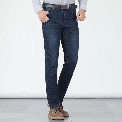 👖Blugi bărbați talie înaltă elastici, croi drept confortabil