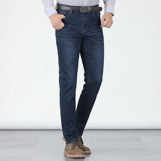 👖Blugi bărbați talie înaltă elastici, croi drept confortabil