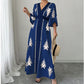 🌹 Rochie maxi elegantă femei cu decolteu V și imprimeu