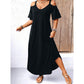 🔥 Rochie maxi elegantă femei, decolteu V cu umăr descoperit