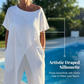 ✨ Set femei 2 piese, top asimetric un umăr descoperit și pantaloni casual
