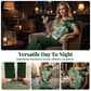 🏠Indispensabil pentru acasă😍 Set de două piese elegant pentru femei, cu imprimeu (bluză elegantă cu imprimeu + pantaloni largi, simpli și lejer)