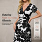 🌹 Rochie maxi elegantă femei cu imprimeu floral 3D confortabilă