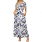 🌹 Rochie maxi elegantă femei cu imprimeu floral 3D confortabilă