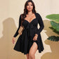 ✨ Rochie tricotată femei cu mâneci lungi, disponibilă în mărimi mari
