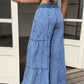 👖 Designul în două părți face ca picioarele să pară mai lungi 💓 Pantaloni evazați cu talie înaltă pentru femei 👇