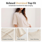 Set de 2 piese: Tricou supradimensionat pentru femei și fustă cu volane 🌸 | Ținută de vară respirabilă pentru relaxare ☀️ | Țesătură moale, croială lejeră 💕 | Mărimi S-2XL