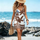 Rochie mini de vară pentru femei cu imprimeu tropical boho
