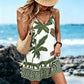 Rochie mini de vară pentru femei cu imprimeu tropical boho