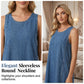 Rochie maxi de blugi femei fără mâneci, cu buzunare, croială lejeră confortabilă