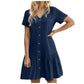 ⌛Ofertă limitată — Rochie casual din bumbac și in