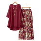💥Seturi noi din bumbac și in!🔥 — Bluză pentru femei din bumbac și in, cu design minimalist + pantaloni largi cu imprimeu floral elegant🌺🛍️