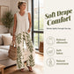 🍃Set de două piese pentru vacanță pentru femei (🧊 maiou simplu, răcoros + 🌿 pantaloni largi cu imprimeu floral) ☁️