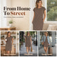 ✨Rochie pentru femei cu guler rotund, culoare uni😍