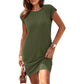 ✨Rochie pentru femei cu guler rotund, culoare uni😍