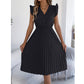 ✨Rochie midi pentru femei cu dantelă, decolteu în V, mâneci cu volane și pliseuri😍