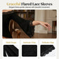 Tricou pentru femei, elegant, negru, potrivit, cu umerii goi și mâneci evazate