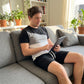 👕🩳 Set tricou și pantaloni scurți bărbați de vară cu blocuri de culoare, lejer și confortabil