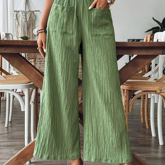 👖 Pantaloni largi damă casual pentru timp liber, talie confortabilă, croială lejeră de vară
