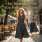 Rochie de vară pentru femei, mărimi mari, cu buline, fără mâneci, lungime midi