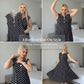 Rochie de vară pentru femei, mărimi mari, cu buline, fără mâneci, lungime midi