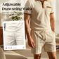 Set de vară casual din tricot waffle, 2 piese pentru bărbați