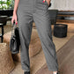 Pantaloni de costum casual cu talie înaltă, croi drept, pentru femei