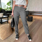 Pantaloni de costum casual cu talie înaltă, croi drept, pentru femei