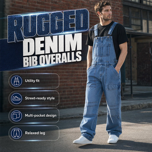 👖Salopete din Denim pentru Bărbați, Croială Clasică – Confortabile, Practice și Stilate fără Efort✨