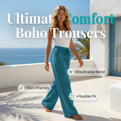 💖 Pantaloni Drepti cu Dantela Laterala & Snur – Alungesc Silueta, Confortabili & Eleganti – Pentru Femeia care Iubeste Stilul fara Efort ✨