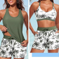 ⏳Ofertă Specială pe Timp Limitat⏰Set Tankini cu Șorturi – Imprimeuri Vibrante, Mix & Match – Aspect Elegant de Plajă.