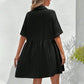 ✨ Rochie midi cu guler de cămașă, mânecă scurtă și nasturi
