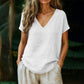🌸 Tricou Damă cu Decolteu V din Bumbac-In – Lejer, Respirabil & Feminin, Potrivit Oricui, S-2XL, 10 Culori ✨