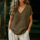 🌸 Tricou Damă cu Decolteu V din Bumbac-In – Lejer, Respirabil & Feminin, Potrivit Oricui, S-2XL, 10 Culori ✨