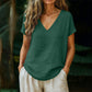 🌸 Tricou Damă cu Decolteu V din Bumbac-In – Lejer, Respirabil & Feminin, Potrivit Oricui, S-2XL, 10 Culori ✨