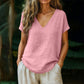 🌸 Tricou Damă cu Decolteu V din Bumbac-In – Lejer, Respirabil & Feminin, Potrivit Oricui, S-2XL, 10 Culori ✨