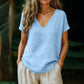 🌸 Tricou Damă cu Decolteu V din Bumbac-In – Lejer, Respirabil & Feminin, Potrivit Oricui, S-2XL, 10 Culori ✨