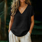 🌸 Tricou Damă cu Decolteu V din Bumbac-In – Lejer, Respirabil & Feminin, Potrivit Oricui, S-2XL, 10 Culori ✨
