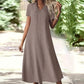 🌿 Rochie Maxi Damă Manecă Scurtă Decolteu V – Lejeră, Fluidă & Elegantă, S-2XL, 13 Culori 🎨